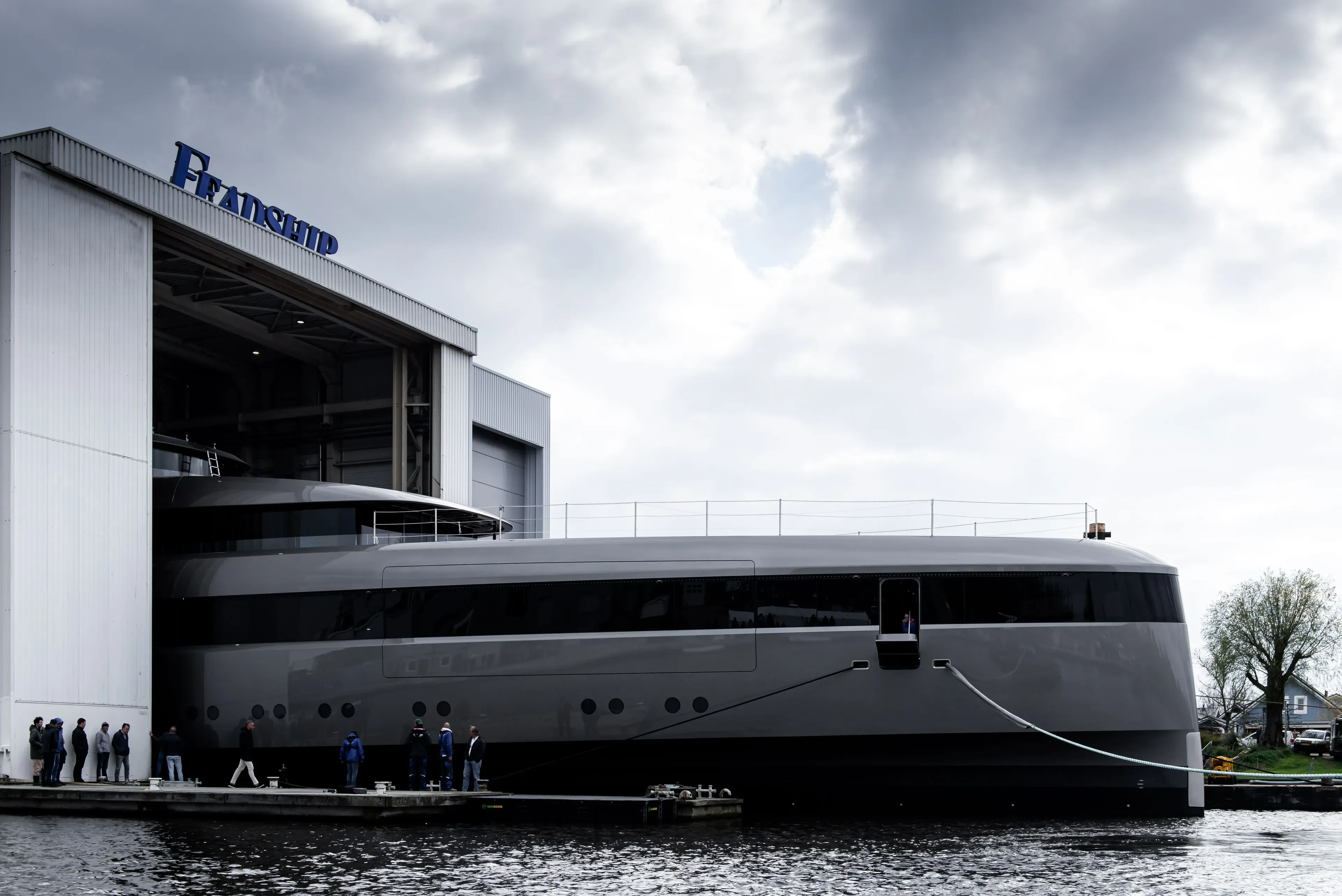 Superyacht construction associated with Feadship, Netherlands