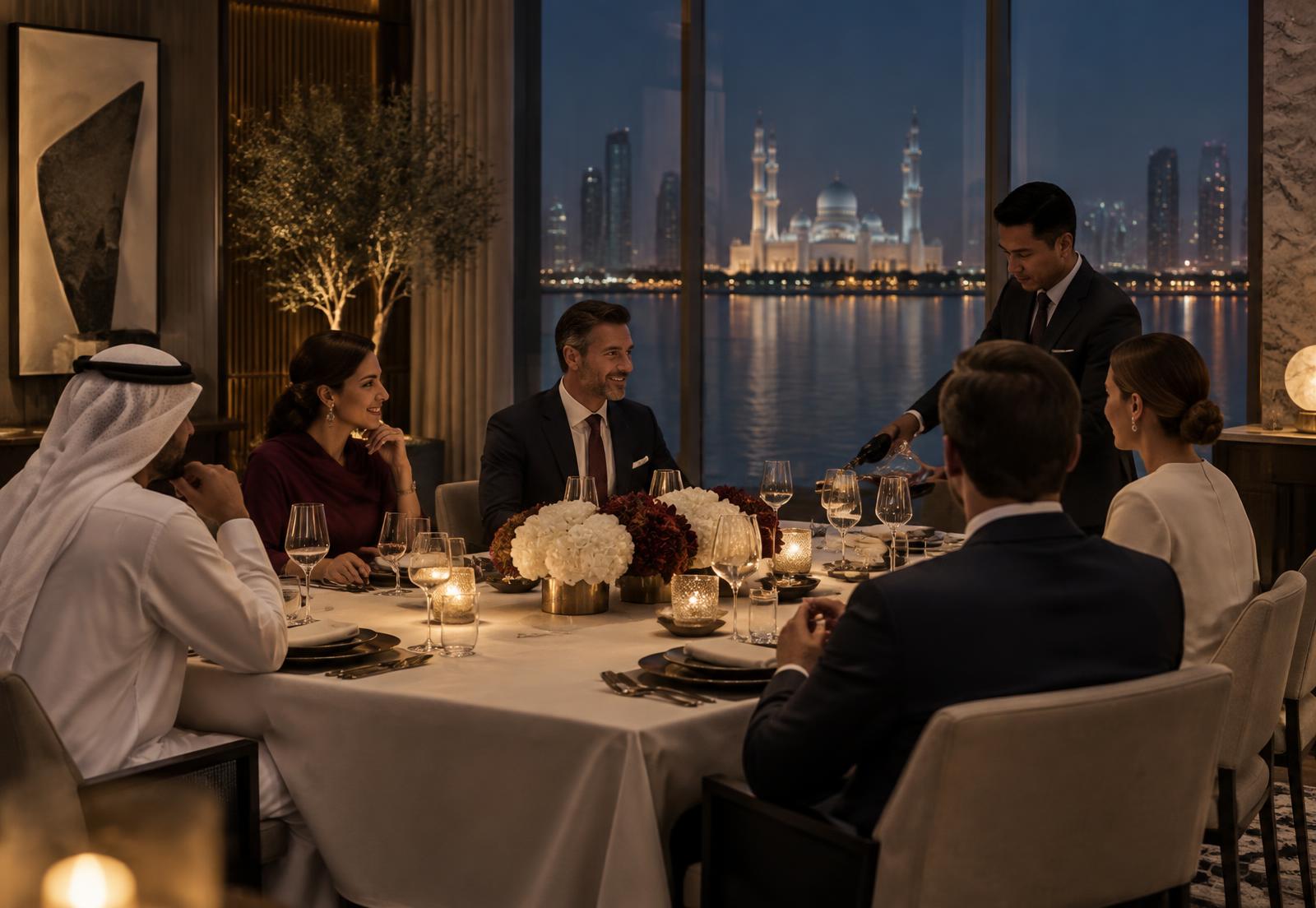 Private Abu Dhabi dining for golf hospitality guests
