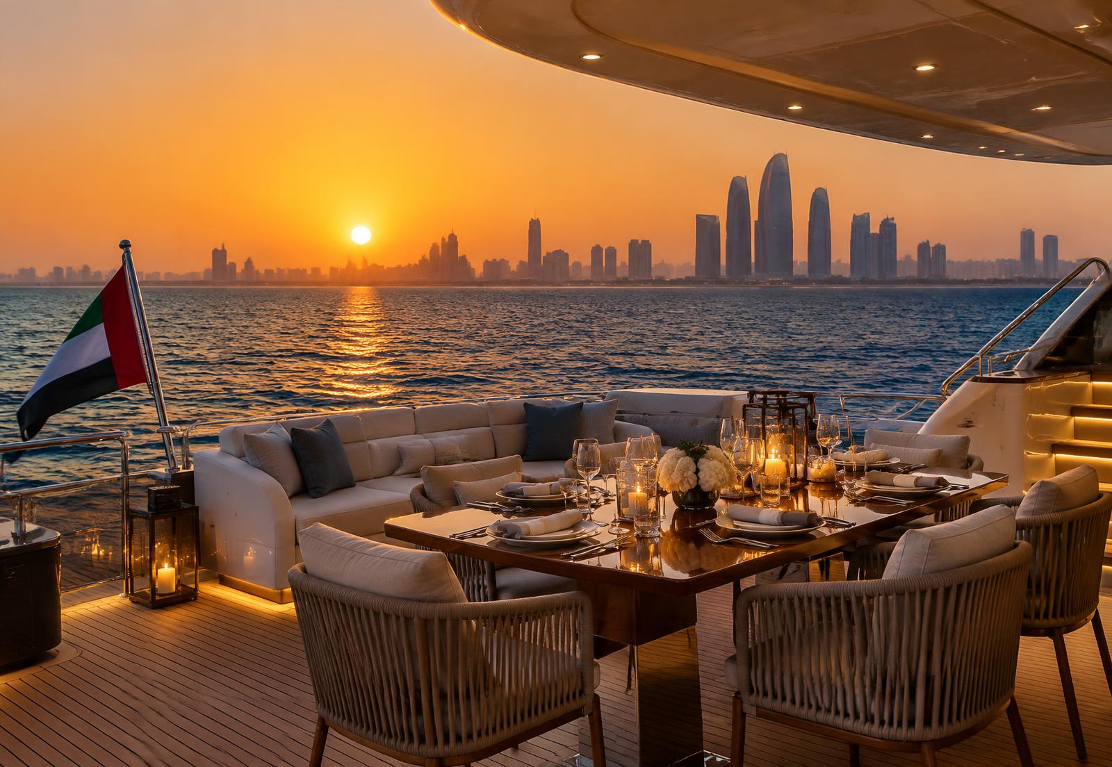 Private yacht charter off Abu Dhabi during championship week