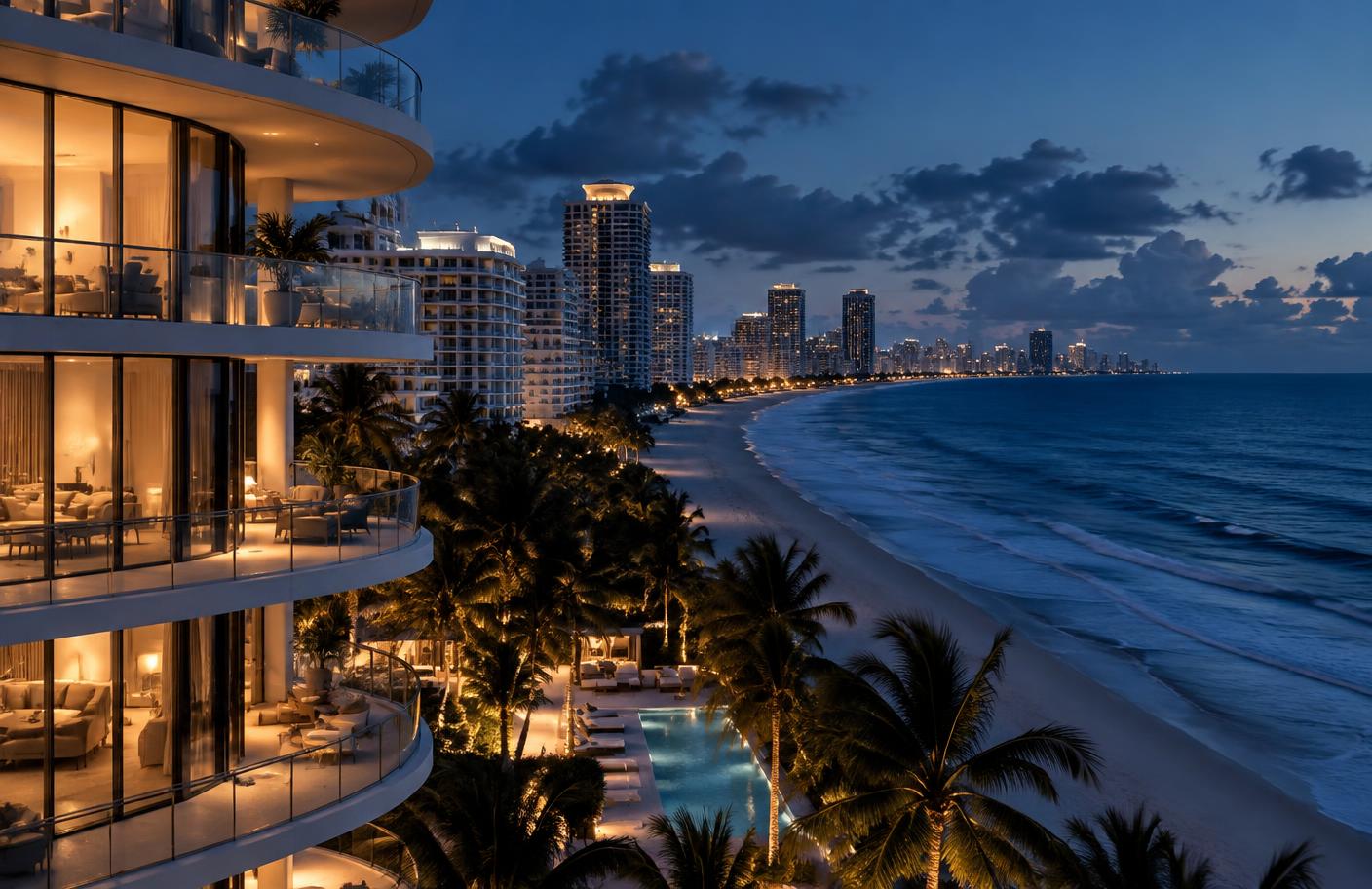 Miami Beach coastline near Art Week hotels and collector routes
