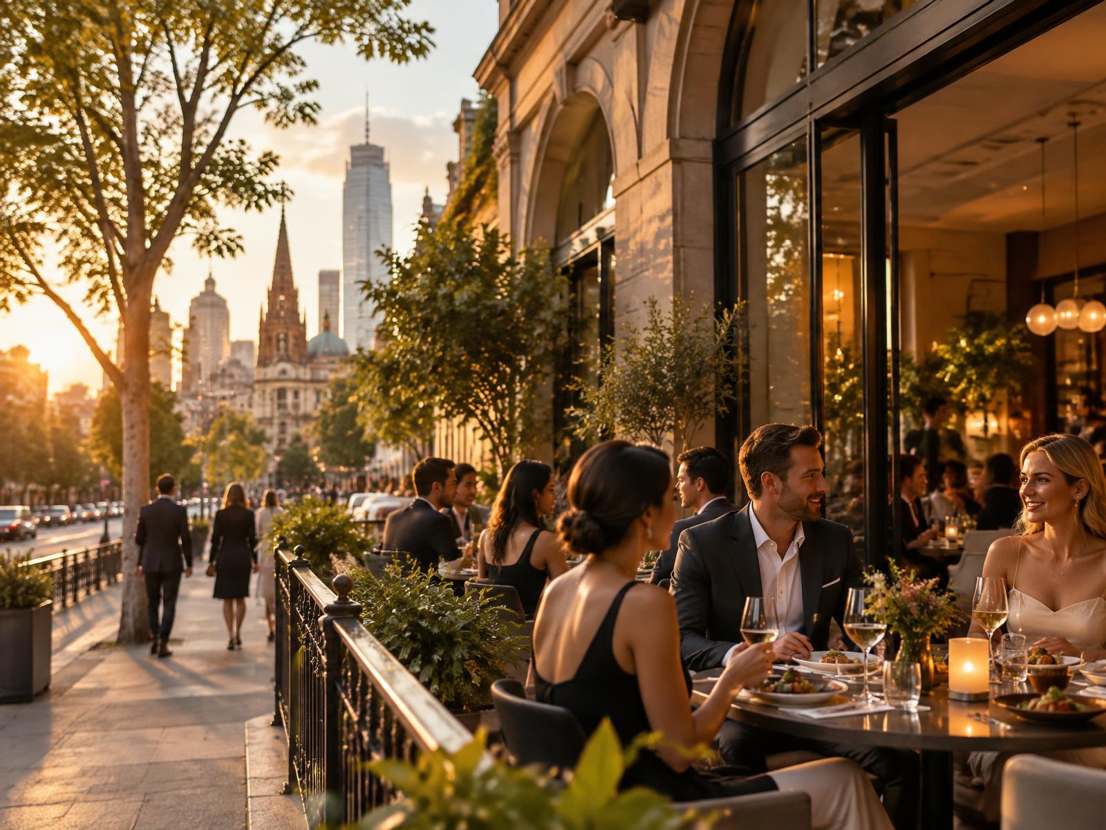 Refined Melbourne dining at golden hour