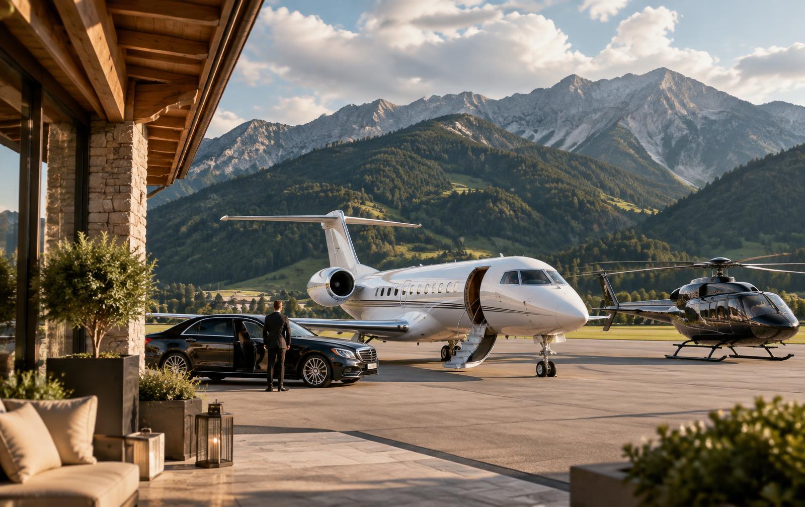 Private jet and helicopter prepared for a Styrian Formula 1 weekend
