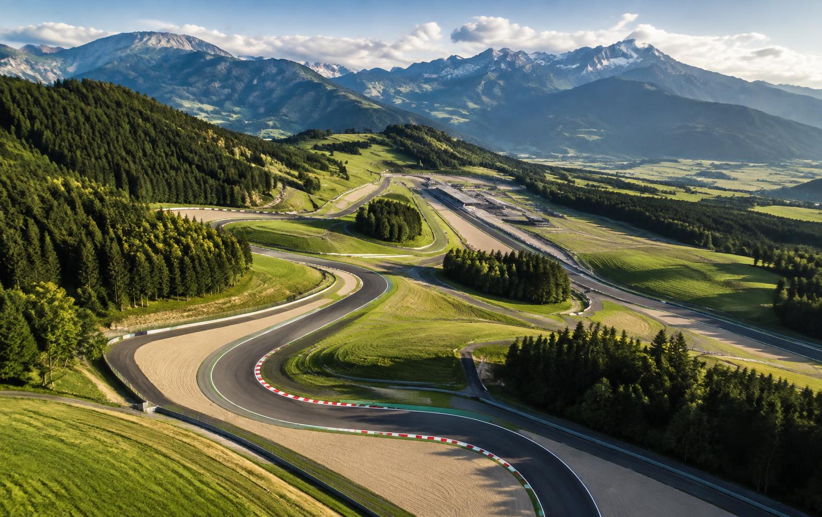 Mountain circuit aerial at the Red Bull Ring in Styria