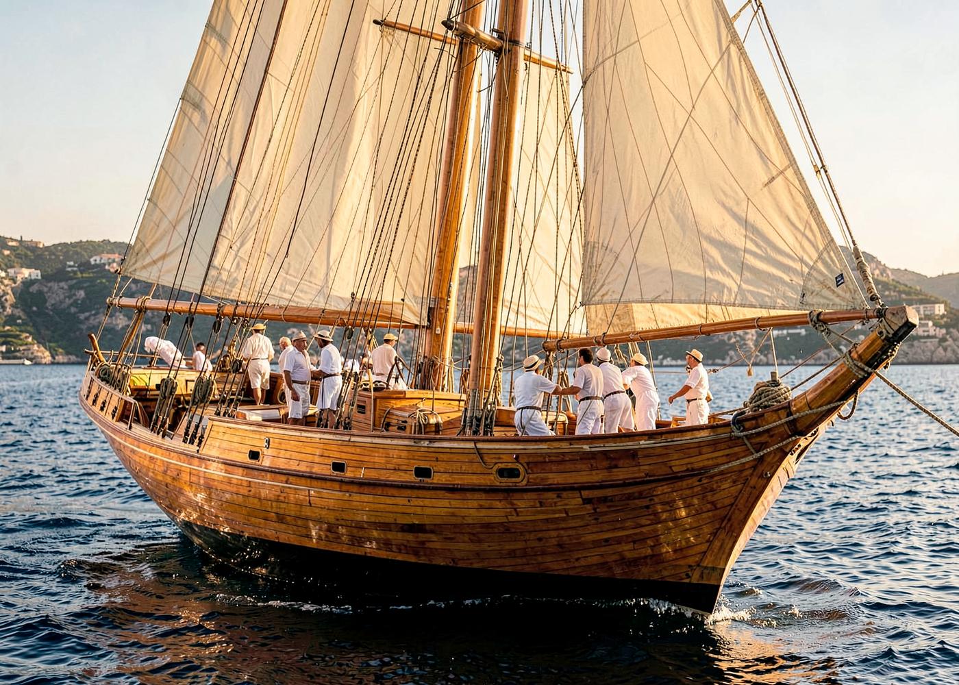 Classic sailing yachts racing off Saint-Tropez