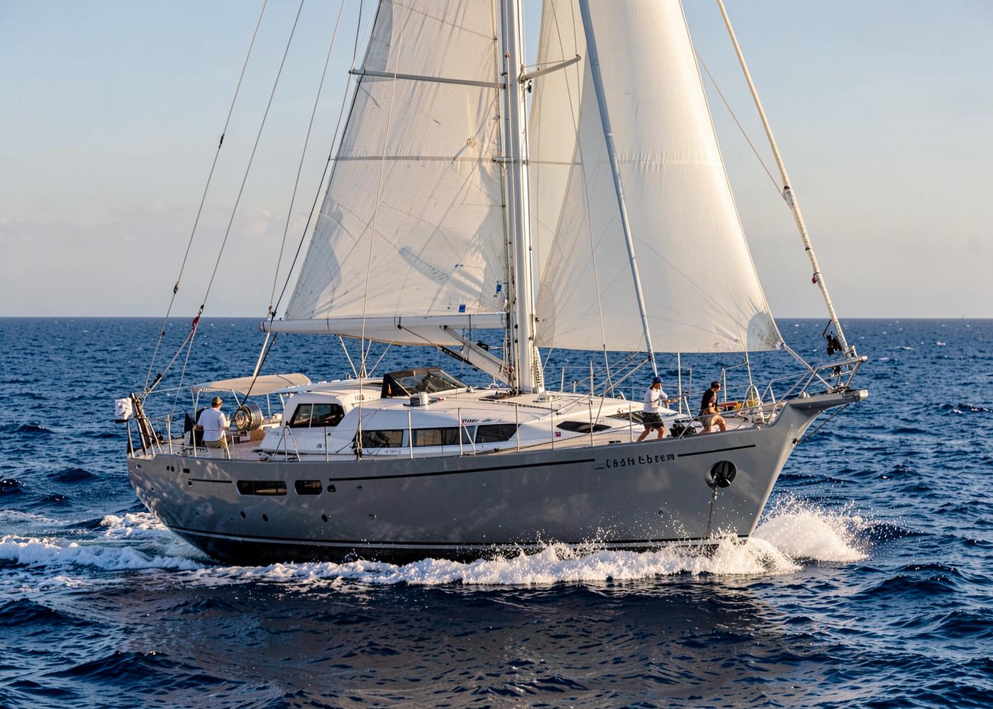 Modern sailing yachts racing off Saint-Tropez