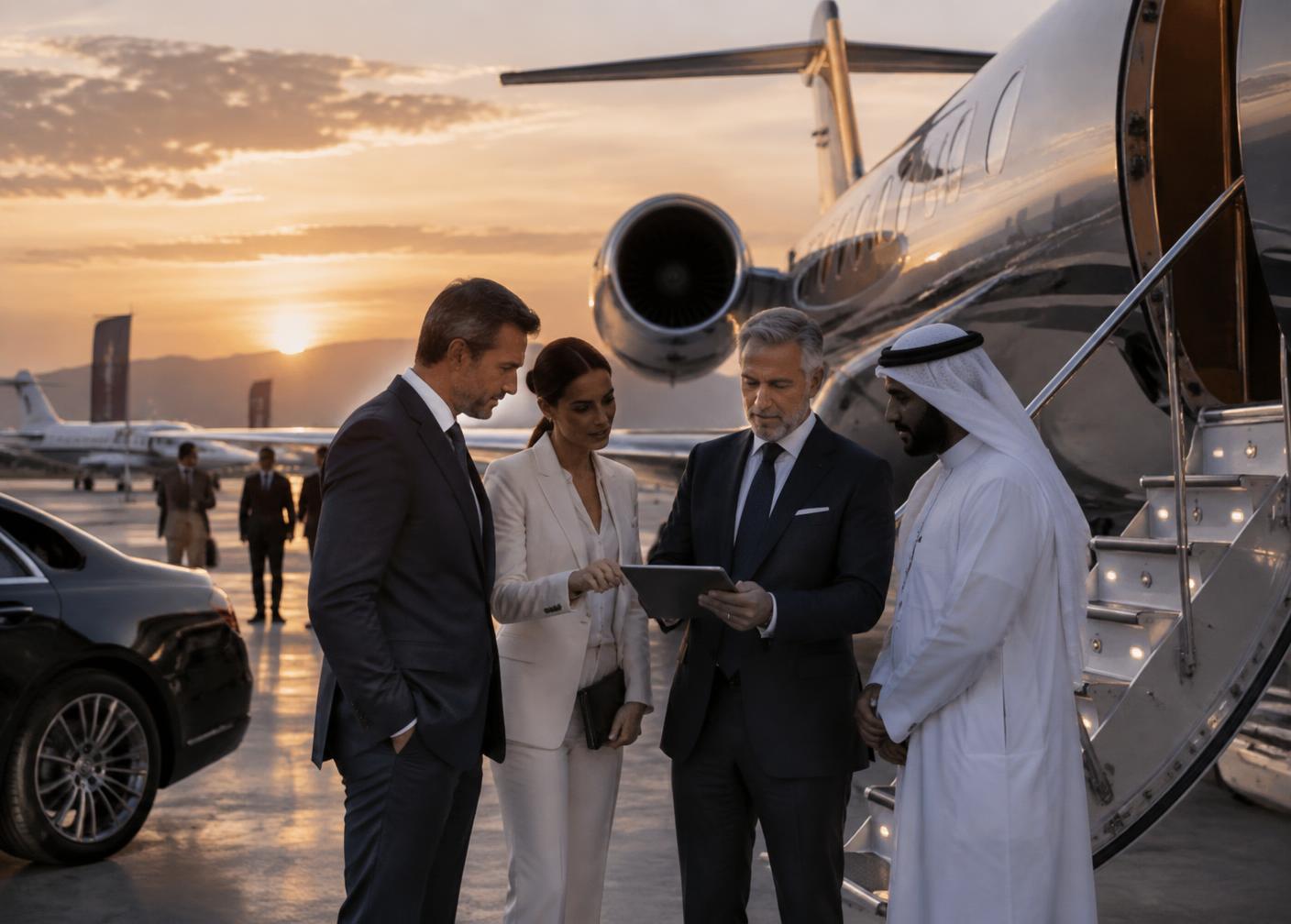 MEBAA Show private aviation business setting