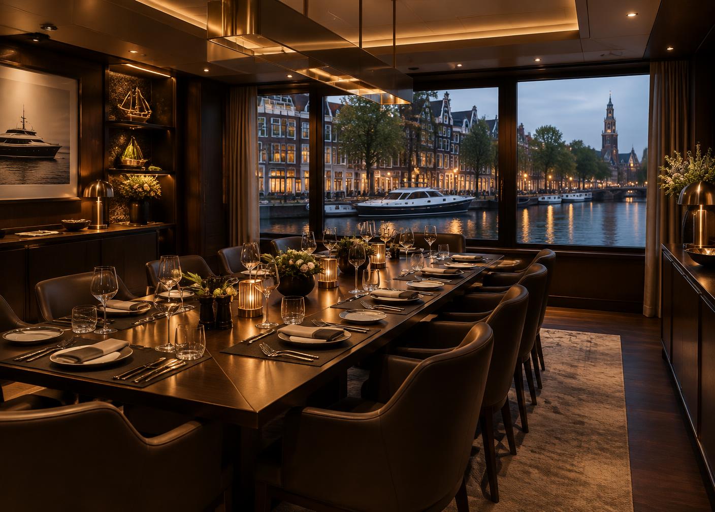 Private Amsterdam dinner for yacht-industry executives