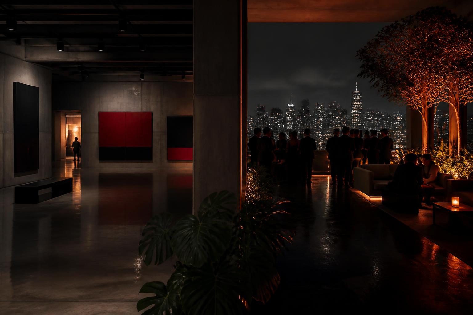 Contemporary gallery and rooftop overlooking São Paulo