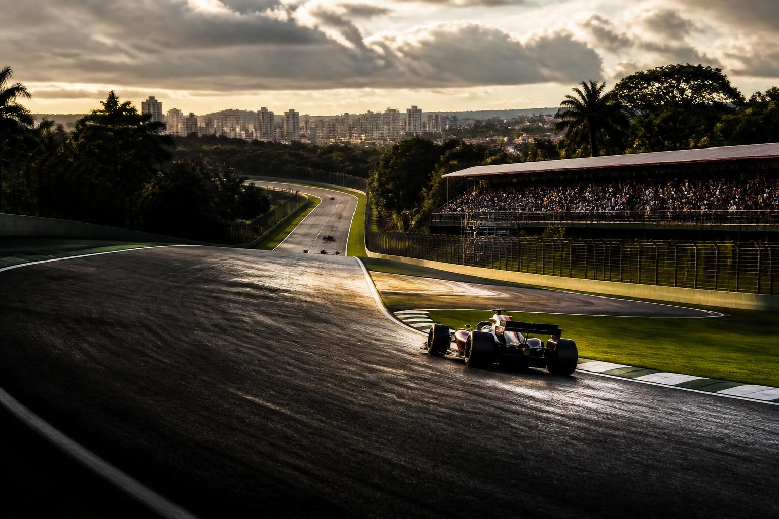 Open-wheel racing at a steep São Paulo circuit