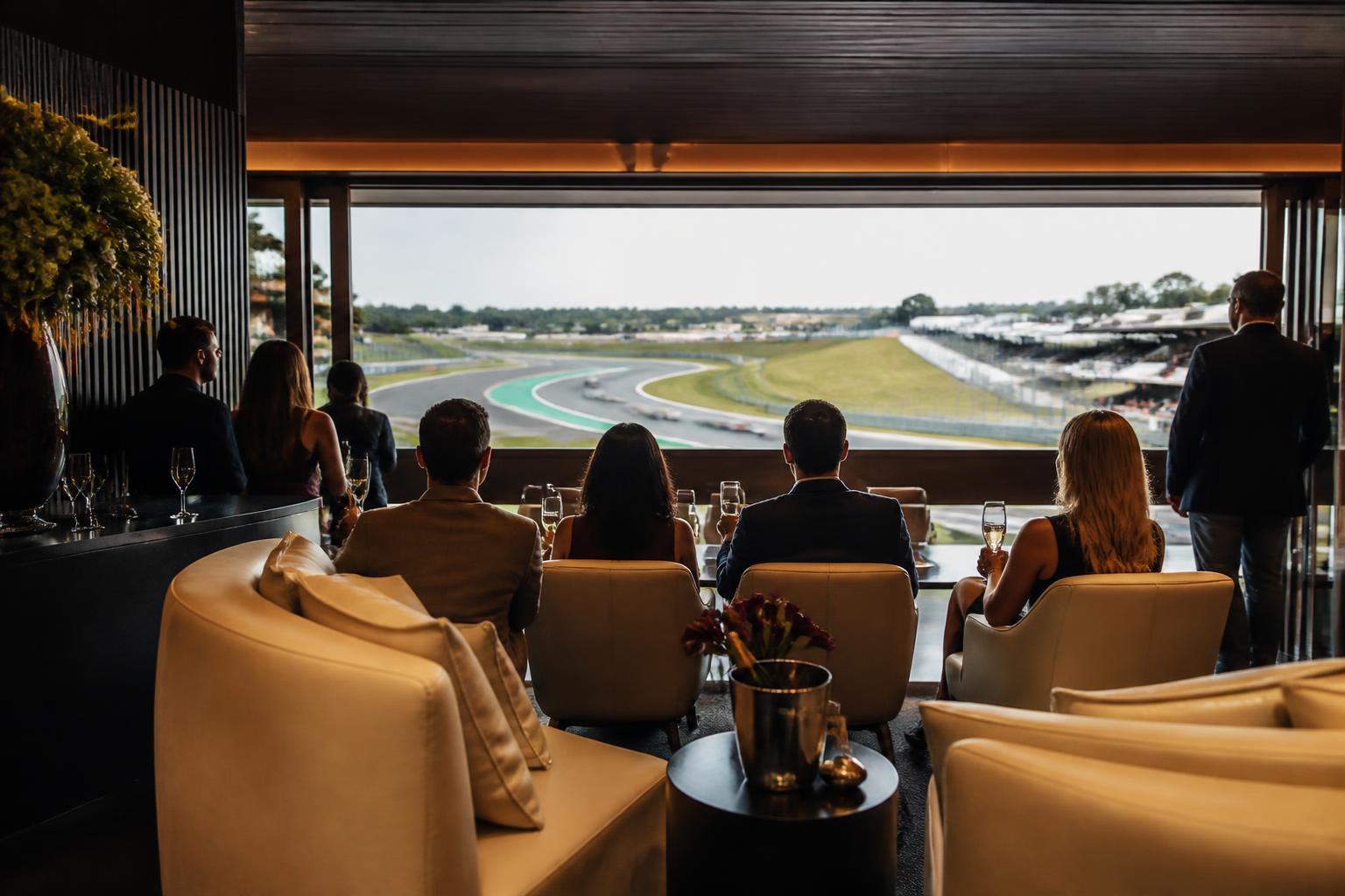 Private race hospitality overlooking the circuit